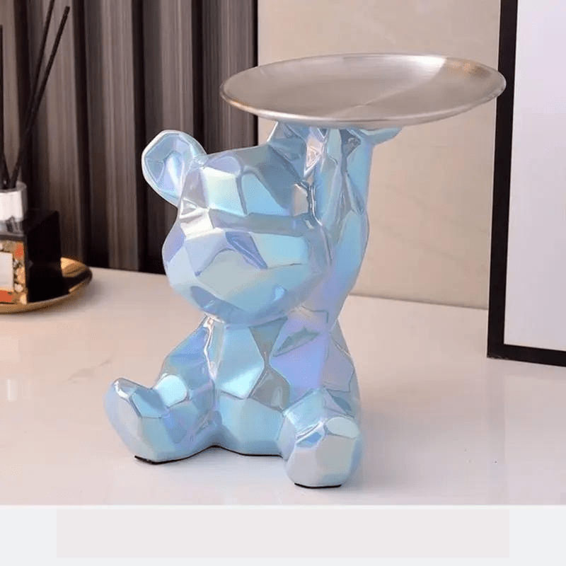 Statue Décoration GeoBear Multifonctionnelle en Céramique avec Espace de Rangement – Déco Statue Élégante 18 cm 12