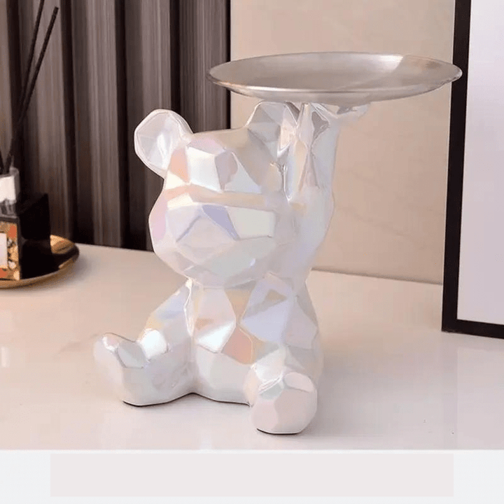 Statue Décoration GeoBear Multifonctionnelle en Céramique avec Espace de Rangement – Déco Statue Élégante 18 cm 13