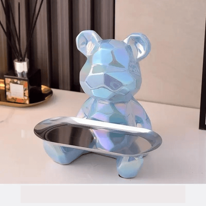 Statue Décoration GeoBear Multifonctionnelle en Céramique avec Espace de Rangement – Déco Statue Élégante 18 cm 7