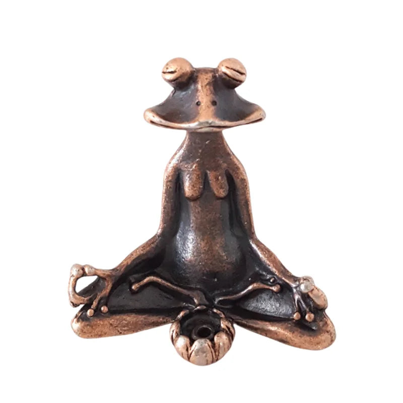 Statue Décoration de Grenouille Apaisante en Cuivre Antique avec Porte-Encens – Idéale pour Méditation et Déco intérieure 7