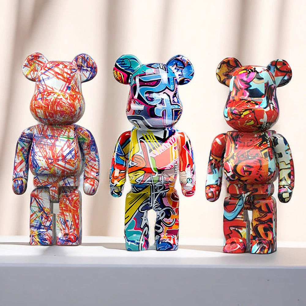 Statuette Décorative en Résine Multicolore Kawaiibear pour Salon et Chambre d'Enfant - Décoration Mignonne et Joyeuse 1