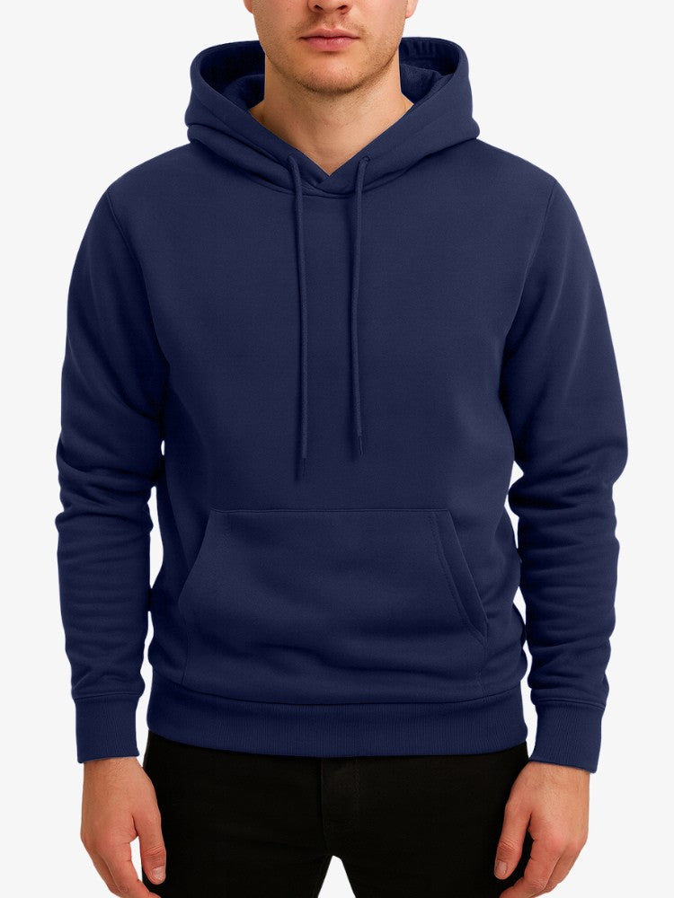 Sweat à capuche premium pour homme - Pull confortable avec poche kangourou, en polyester chaud, style sportif et décontracté 4