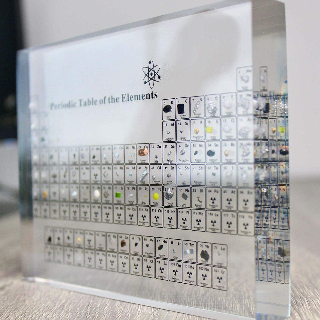 Système Périodique Éducatif en Verre Transparent avec Éléments Chimiques Réels 0