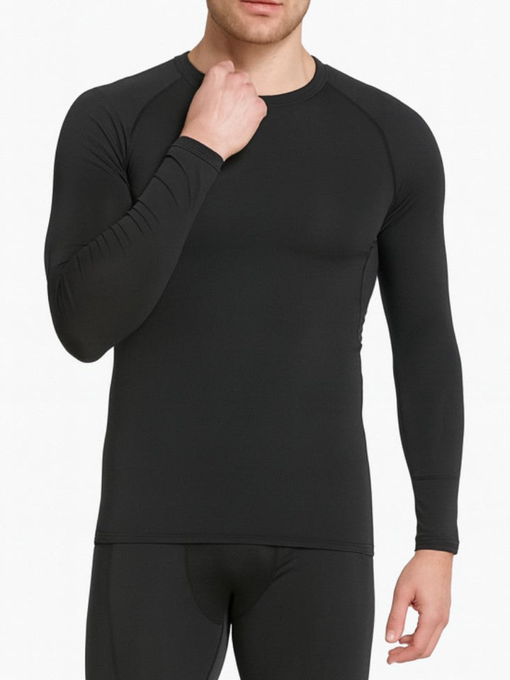 T-shirt de compression long premium en tissu thermique – Conception respirante et offrant un bon maintien, tailles XS à XL 0