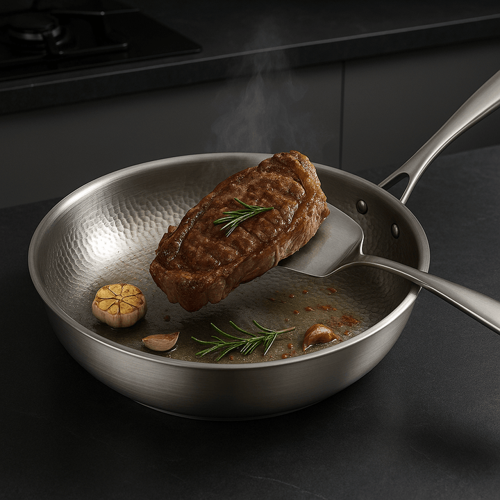 Frying Pan Stainless Steel Titanium Cooking Pan Induction Stove