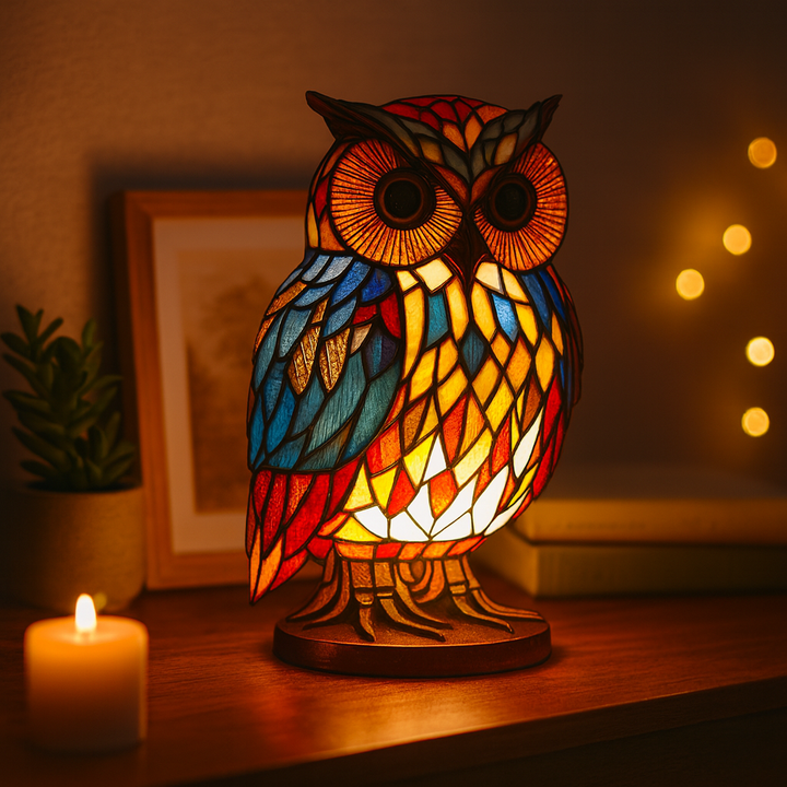 Stolní Lampa Zvířecí Design Vitrážové Světlo Dekorativní Osvětlení