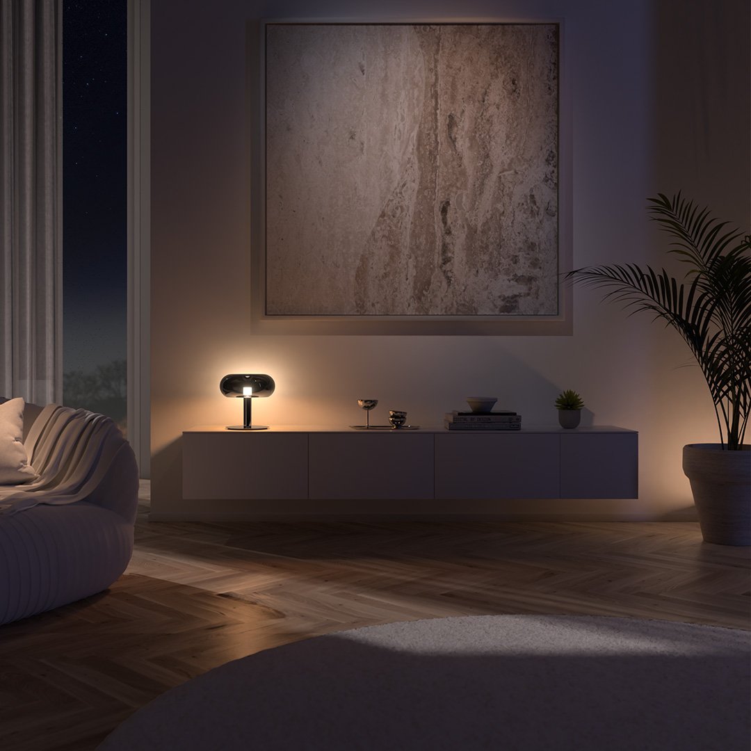Stolní Lampa LED Retro Kov Sklo Dotyková Stmívatelná