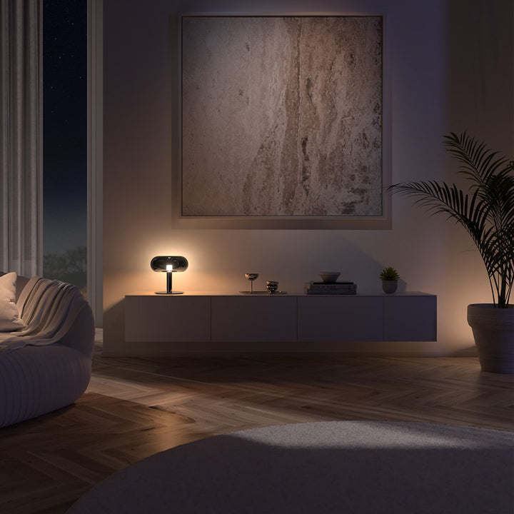 Stolní Lampa LED Retro Kov Sklo Dotyková Stmívatelná