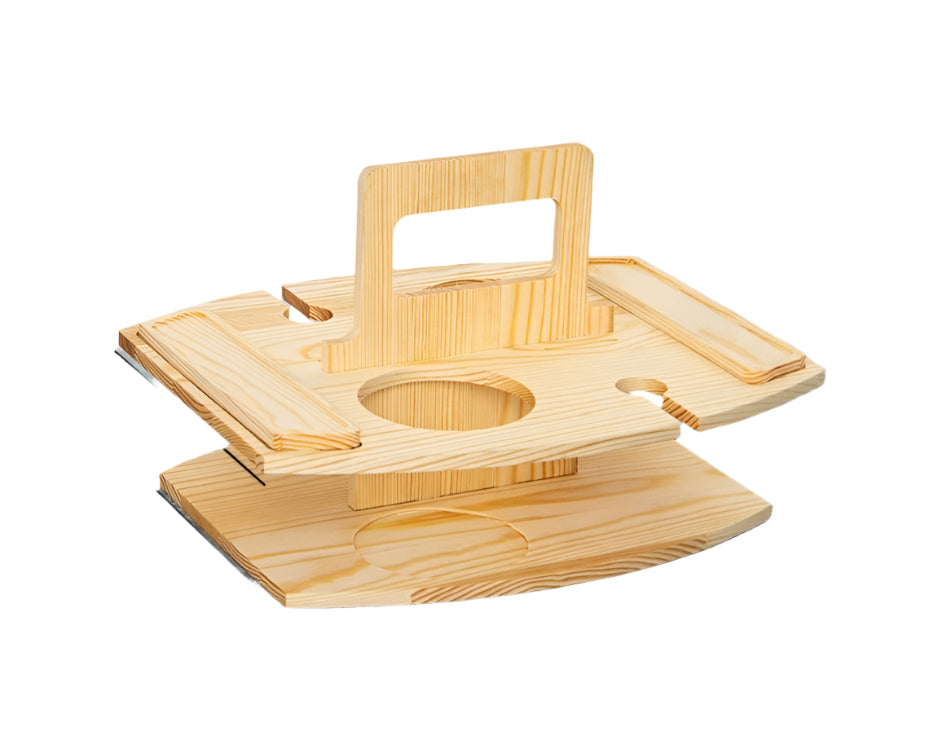 Table de Pique-Nique en Bois Portable avec Compartiments Pratiques pour Vin et Snacks – Design Élégant et Spacieux 0