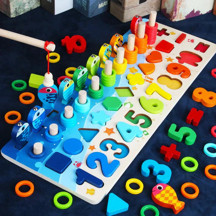 Tableau Éducatif en Bois Multi-Colorant pour Enfants - Puzzles Interactifs et Activités de Développement des Compétences 0