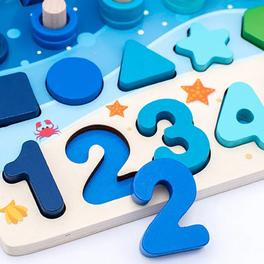 Tableau Éducatif en Bois Multi-Colorant pour Enfants - Puzzles Interactifs et Activités de Développement des Compétences 1