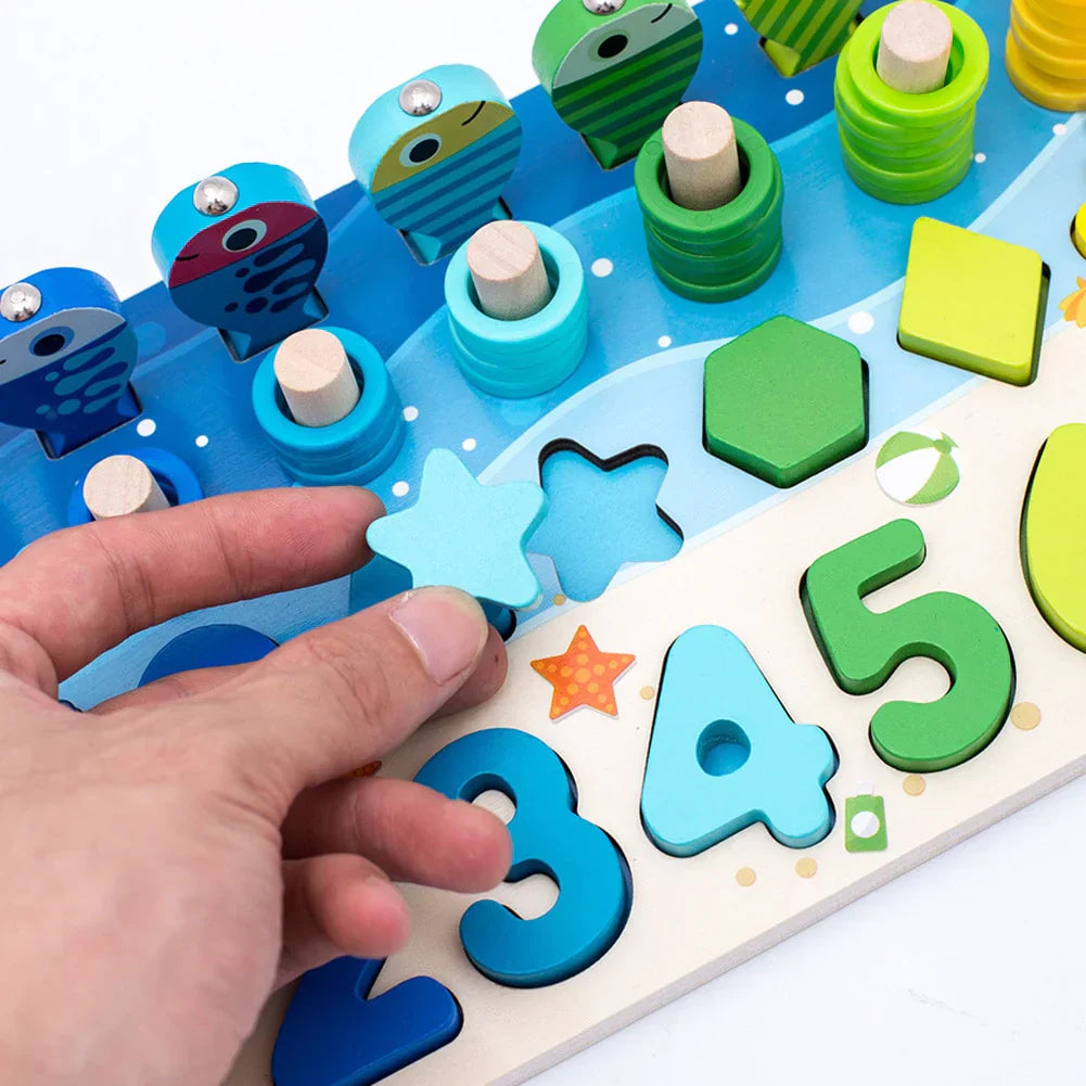 Tableau Éducatif en Bois Multi-Colorant pour Enfants - Puzzles Interactifs et Activités de Développement des Compétences 2