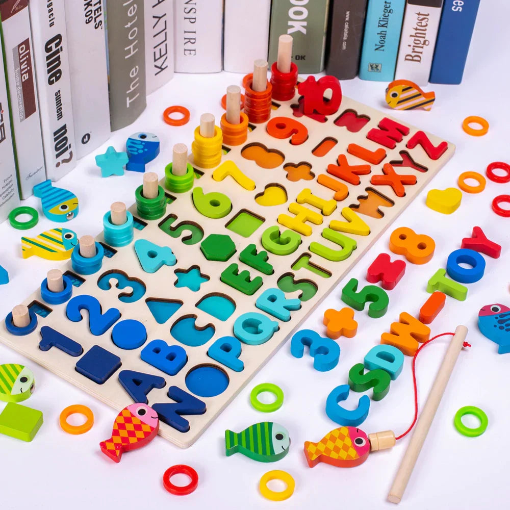 Tableau Éducatif en Bois Multi-Colorant pour Enfants - Puzzles Interactifs et Activités de Développement des Compétences 6