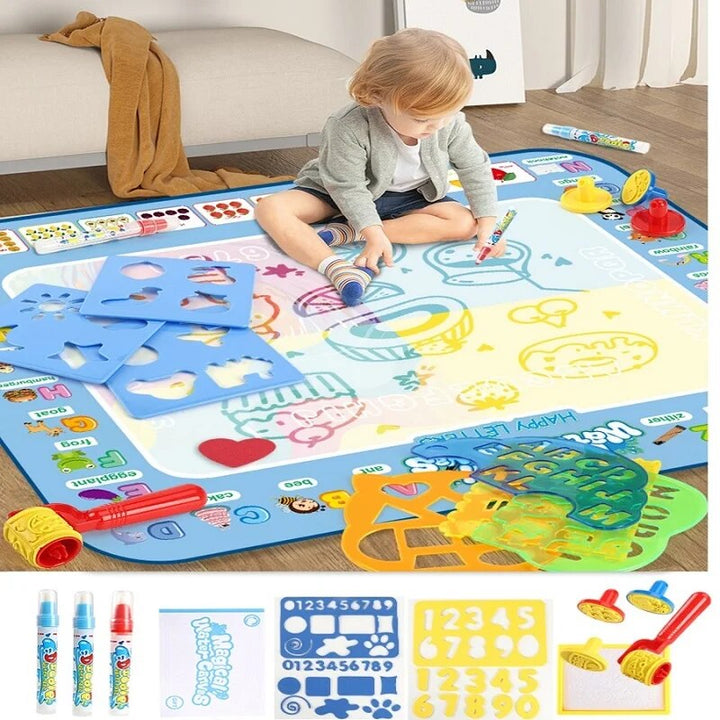 Tapis Dessin Magique 100 x 80 cm Réutilisable en PVC Sûr – Créativité Sans Gâchis pour Enfants 1