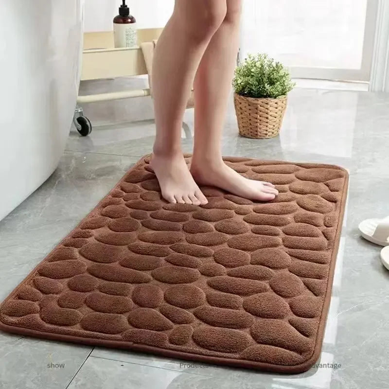 Tapis de Bain 3D Antidérapant en Tissu Absorbant – 40 cm x 60 cm pour Salle de Bain Sécurisée 0