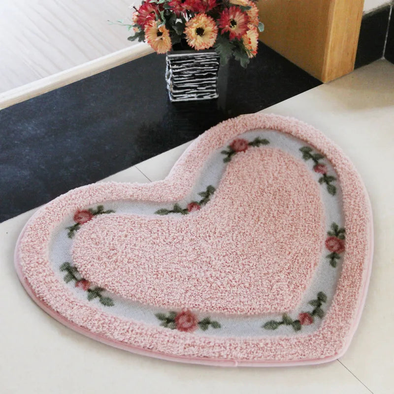 Tapis de Bain Antidérapant en Forme de Cœur – Tapis Salle de Bain Chic et Absorbant, 45x50 cm et 50x65 cm 1