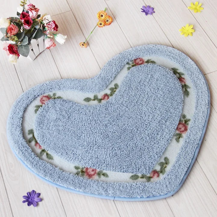 Tapis de Bain Antidérapant en Forme de Cœur – Tapis Salle de Bain Chic et Absorbant, 45x50 cm et 50x65 cm 2