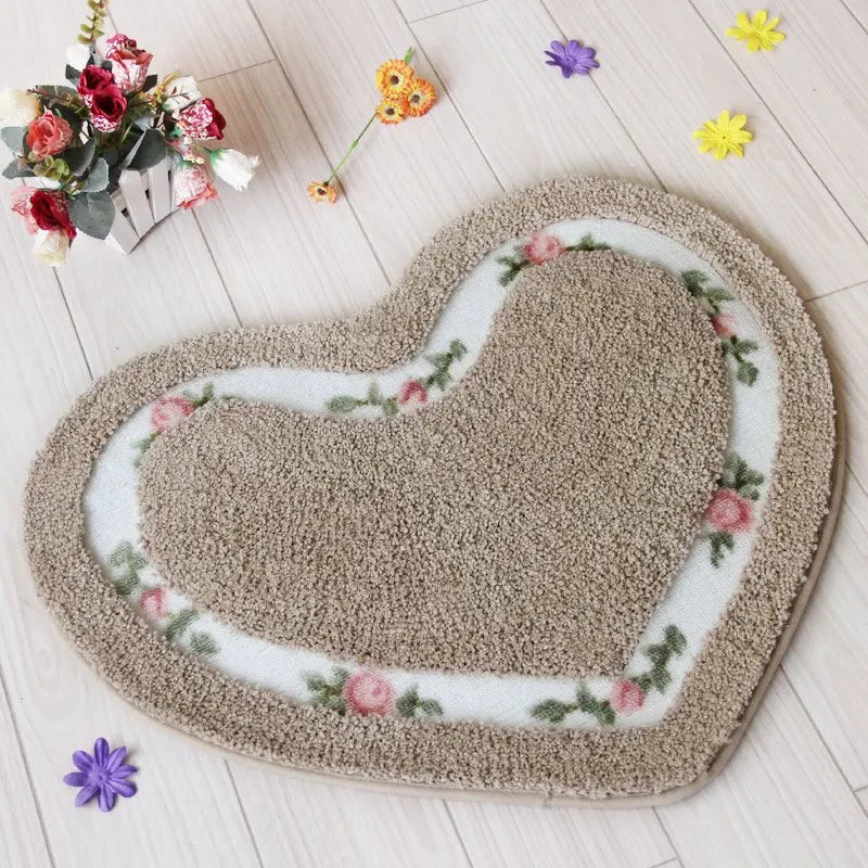 Tapis de Bain Antidérapant en Forme de Cœur – Tapis Salle de Bain Chic et Absorbant, 45x50 cm et 50x65 cm 4