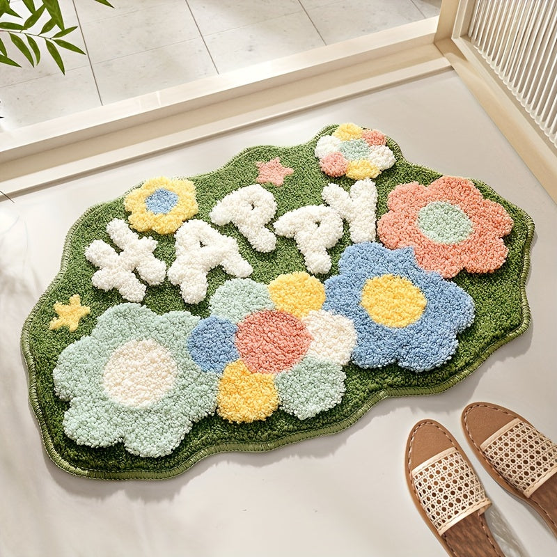 Tapis de Bain Floral Antidérapant Extra Absorbant 70 x 45 cm – Tapis de Salle de Bain Confortable et Élégant 0