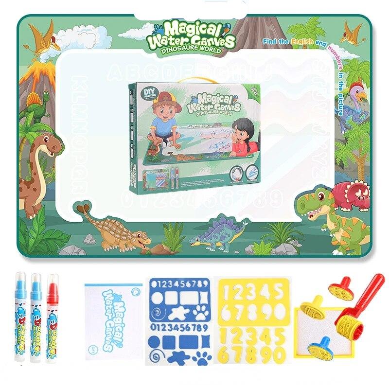 Tapis de Dessin Magique 100x80 cm - Réutilisable et Sûr pour Enfants avec Pinceaux Inclus 0