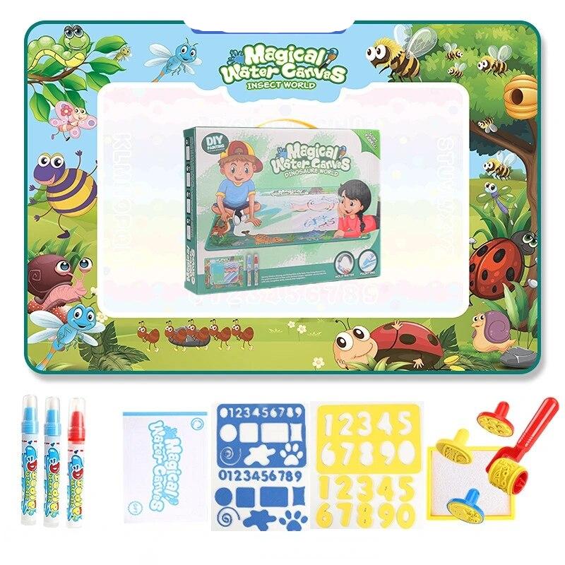 Tapis de Dessin Magique 100x80 cm - Réutilisable et Sûr pour Enfants avec Pinceaux Inclus 4