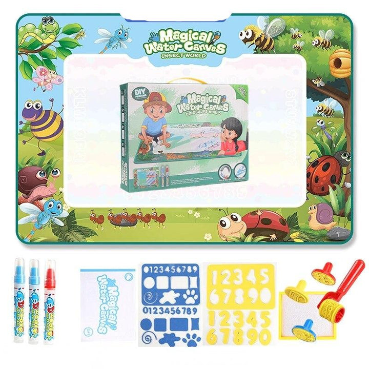 Tapis de Dessin Magique 100x80 cm - Réutilisable et Sûr pour Enfants avec Pinceaux Inclus 4