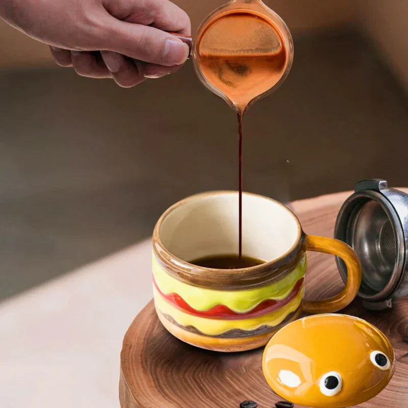Tasse à Hamburger SnackSip en Céramique – Grande Capacité 400 ml pour Café et Thé avec Design Humoristique 3