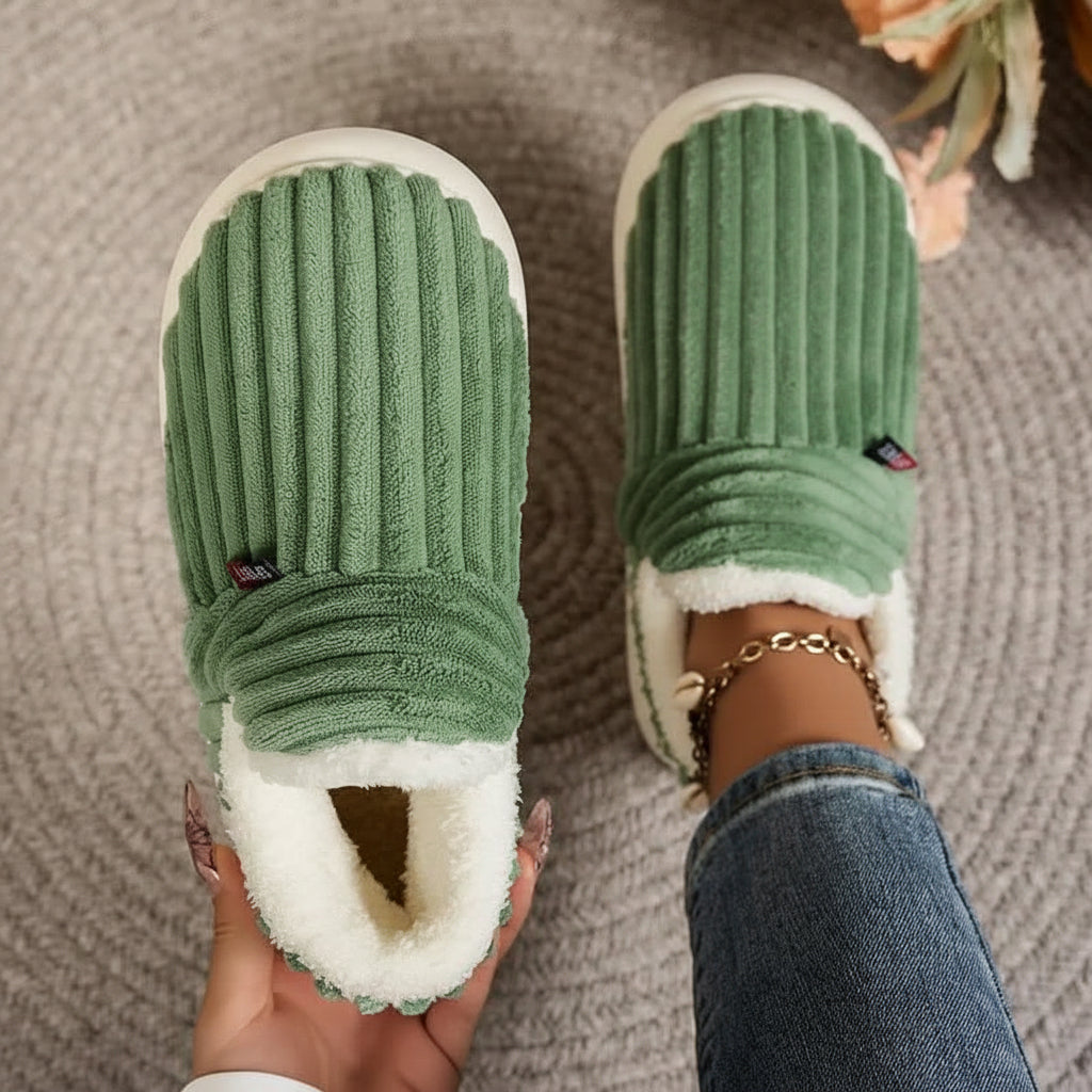 Hausschuhe Damen Plüsch Warm Rutschfest Pantoffeln