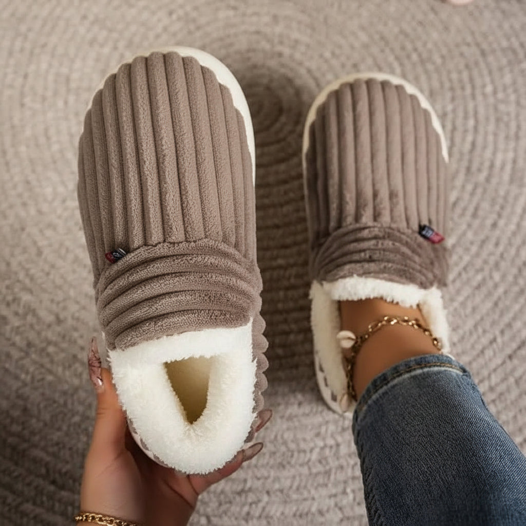 Hausschuhe Damen Plüsch Warm Rutschfest Pantoffeln