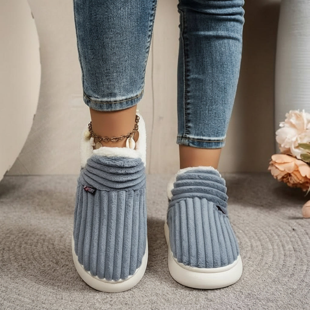 Hausschuhe Damen Plüsch Warm Rutschfest Pantoffeln