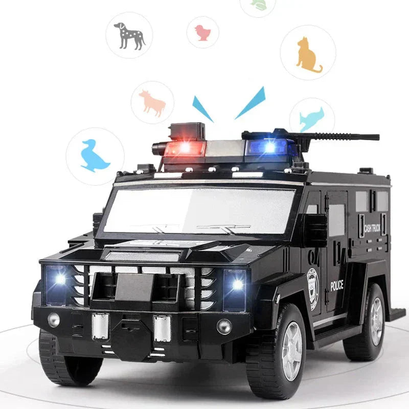 Tirelire Interactive Voiture de Police pour Enfants avec Effets Lumineux et Sonores – Économie Amusante et Éducative 1
