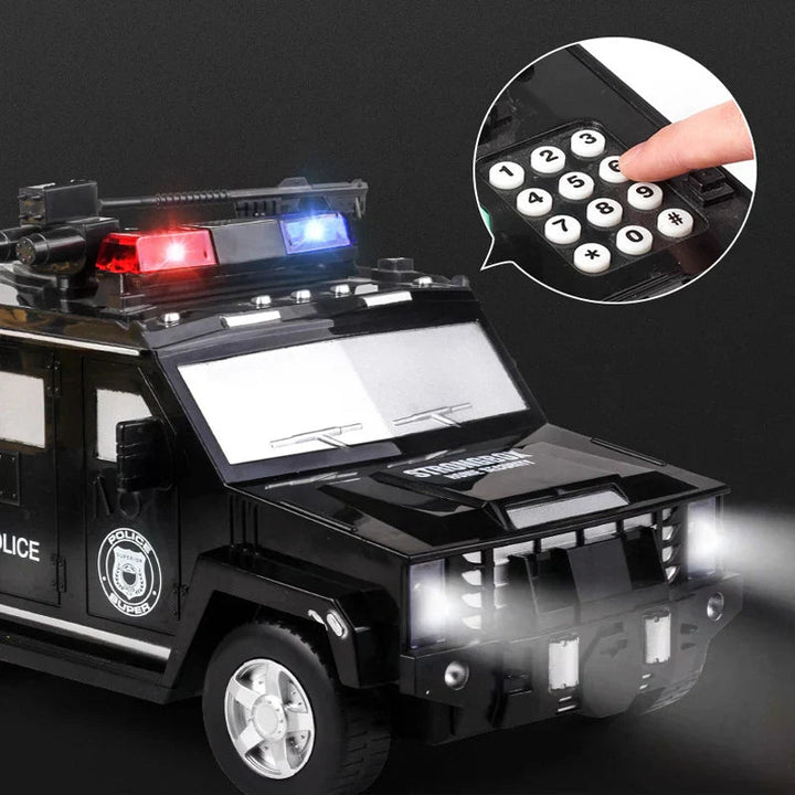 Tirelire Interactive Voiture de Police pour Enfants avec Effets Lumineux et Sonores – Économie Amusante et Éducative 2