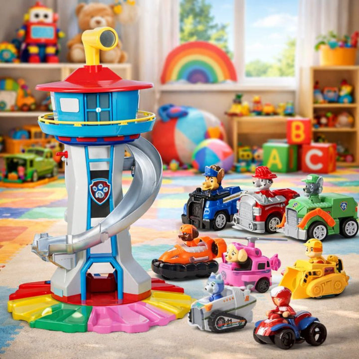 Kids Playset Slide Tower Toy Cars Activity Set