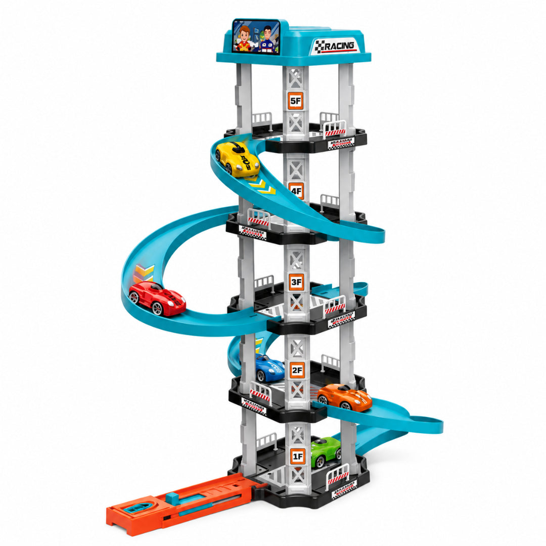 Toy Car Set Slide Tower Playset Kids