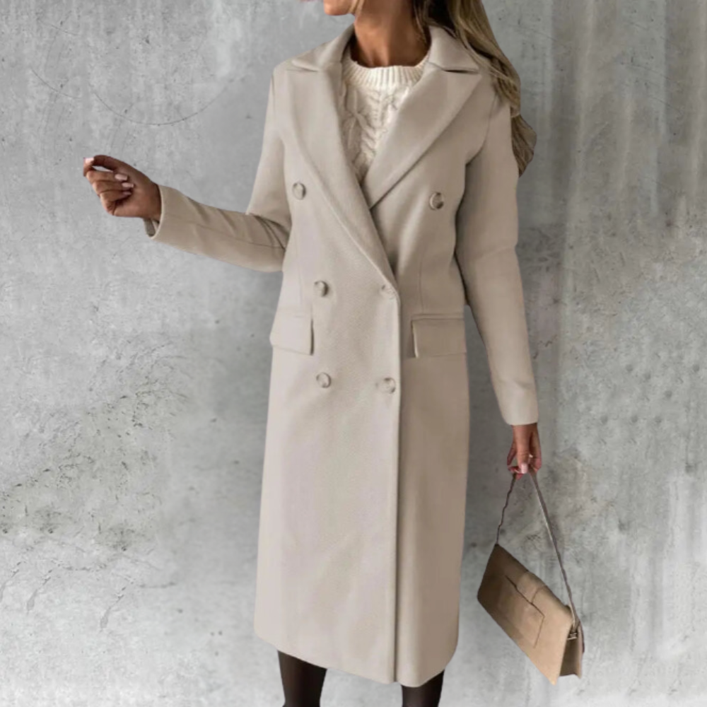 Trench Coat Femme Long Élégant à Double Boutonnage – Confort et Style Raffiné avec Poches Fonctionnelles 4
