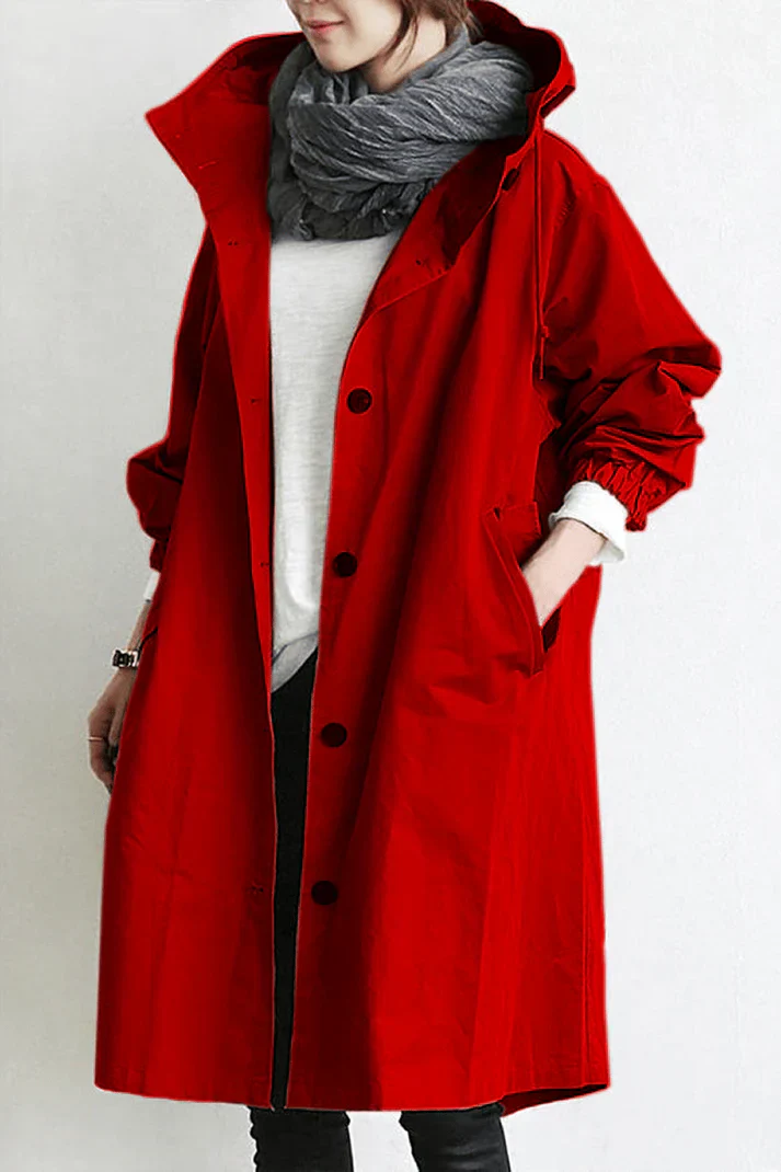 Trench Coat Femme Oversize Élégant avec Capuche et Poches – Tissu Léger Idéal pour la Mi-Saison 5
