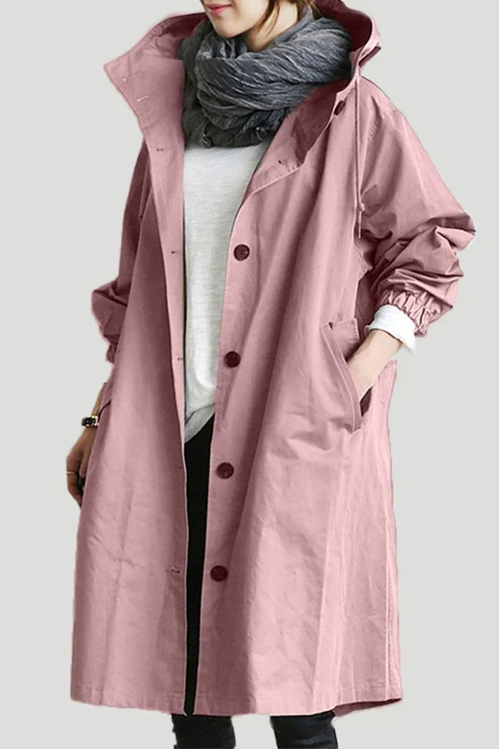 Trench Coat Femme Oversize Élégant avec Capuche et Poches – Tissu Léger Idéal pour la Mi-Saison 7