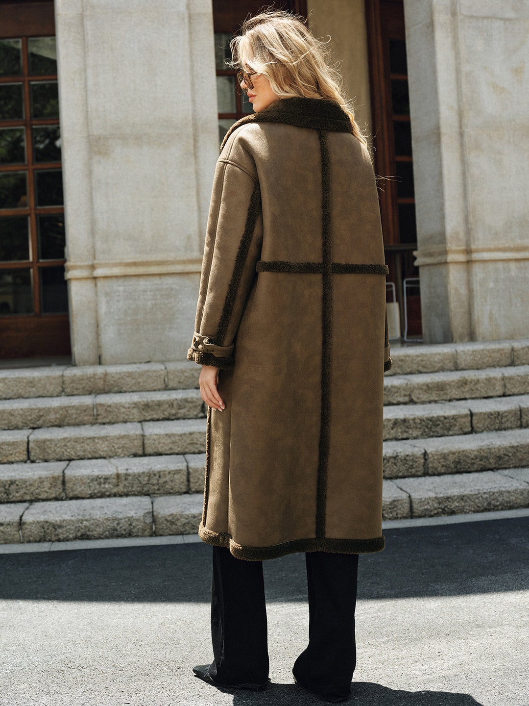Trench Long Femme en Simili Cuir Doublé Polaire Ultra Chaud – Manteau Hiver Confortable et Élégant 4
