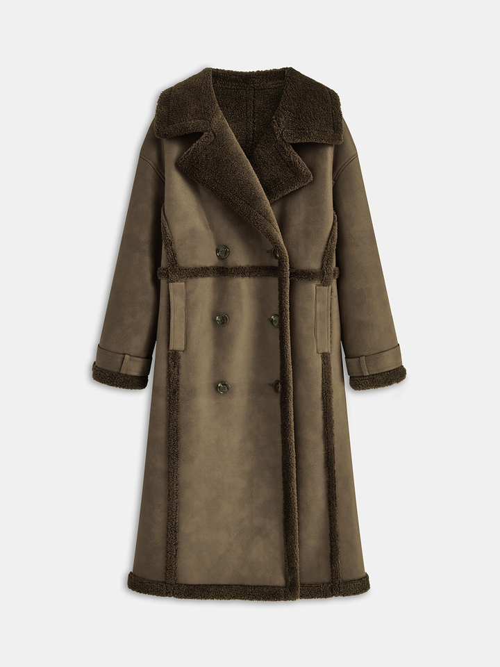 Trench Long Femme en Simili Cuir Doublé Polaire Ultra Chaud – Manteau Hiver Confortable et Élégant 7