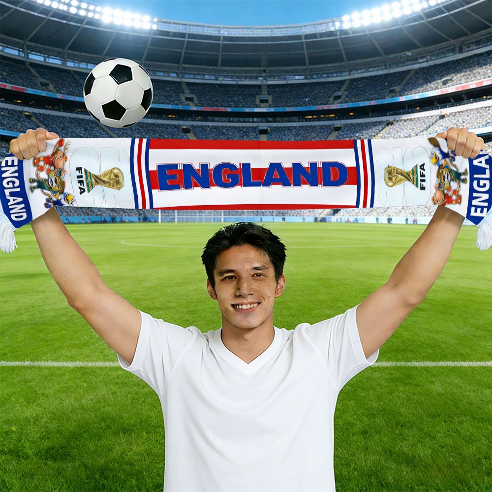 UK Flag World Cup Football Scarf England Fan Support Banner