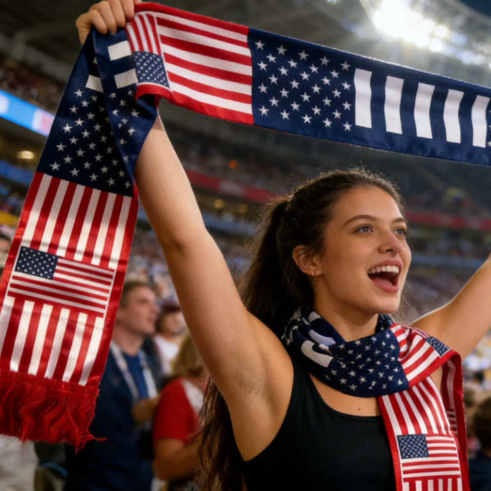 USA Flag World Cup Fan Scarf Polyester Soccer Support Wear