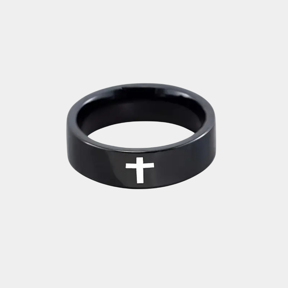 Celzoir | Men's European Steel Cross Ring