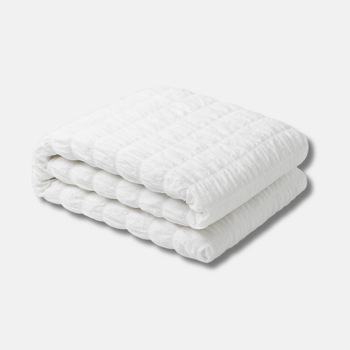 Ensemble de Literie Seersucker Élégant en Polyester Aéré – Disponible en Plusieurs Tailles pour Nuits Rafraîchissantes