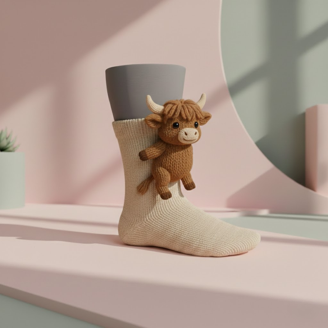 Protiskluzové ponožky unisex zimní zvířecí vzor domácí bačkory