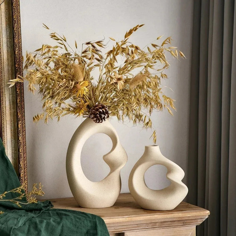 Vase Décoratif en Céramique Sculptural – Design Organique Élégant pour Décoration Intérieure Moderne 2