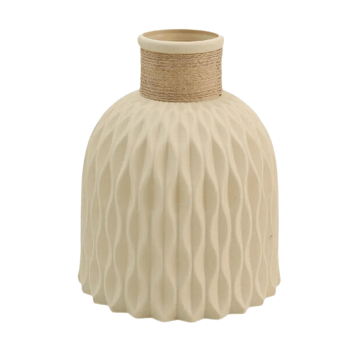 Vase Design en Plastique Tressé Élégant pour Intérieur et Extérieur – Pot de Fleur Durable et Naturel 0