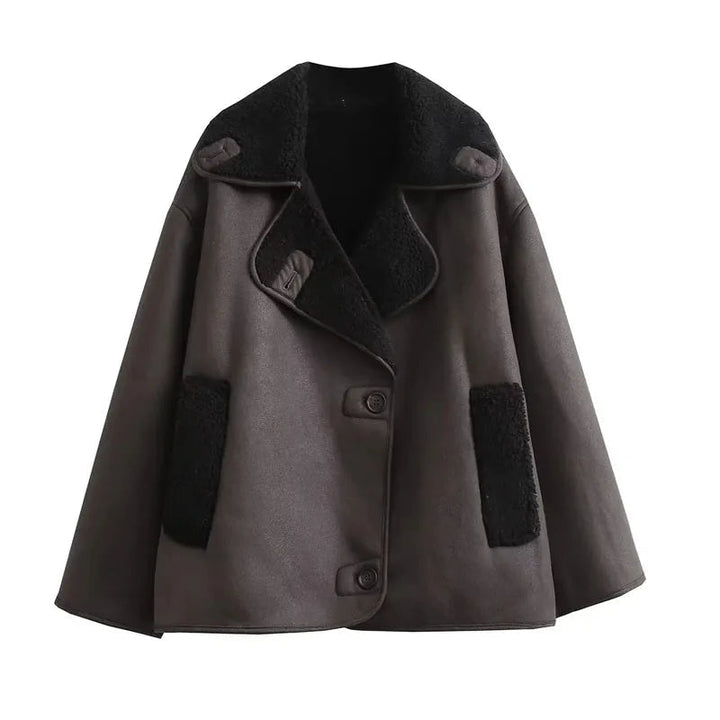 Veste d'Hiver Femme Élégante en PU avec Doublure en Peluche – Confortable et Chic pour Automne et Hiver 5
