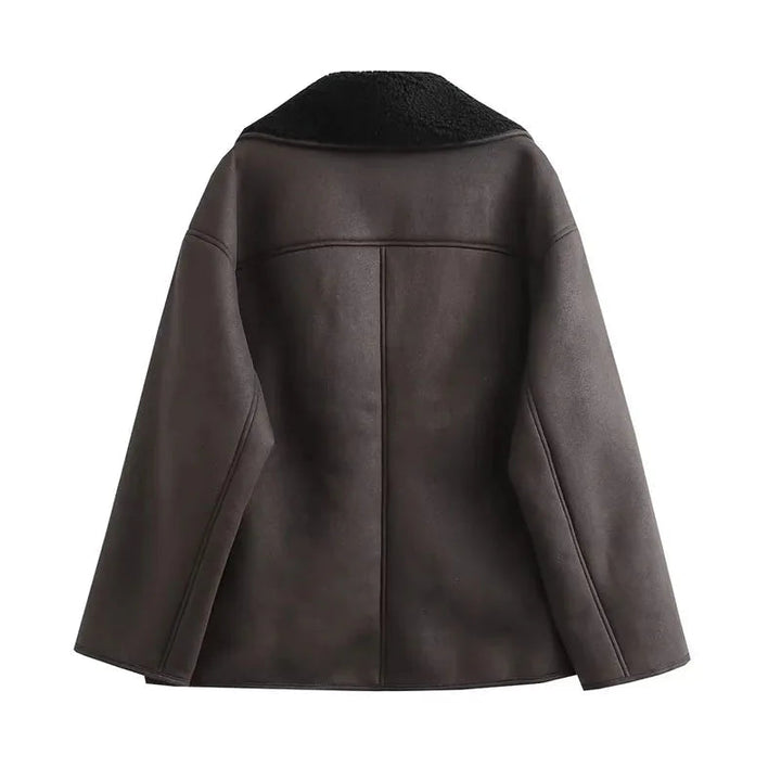 Veste d'Hiver Femme Élégante en PU avec Doublure en Peluche – Confortable et Chic pour Automne et Hiver 6