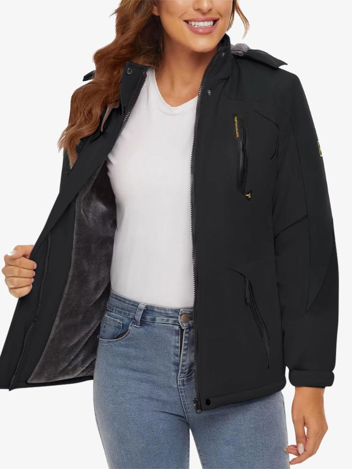 Veste de ski imperméable haut de gamme pour femme - Veste d'hiver avec capuche ajustable et doublure thermique 1