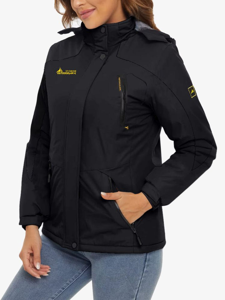 Veste de ski imperméable haut de gamme pour femme - Veste d'hiver avec capuche ajustable et doublure thermique 2